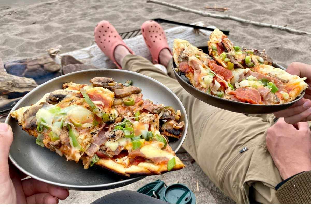 How to cook pizza over a campfire Gone Camping Again
