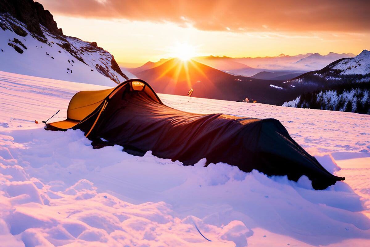 A bivy sack in winter